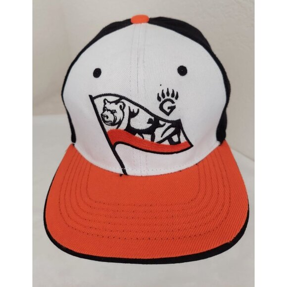 Fresno Grizzlies Snapback Baseball Hat Cap Grizzly Logo Orange Black Melonwear - Picture 2 of 6